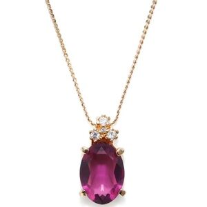 Dior Vintage gold plated pendant crystal necklace